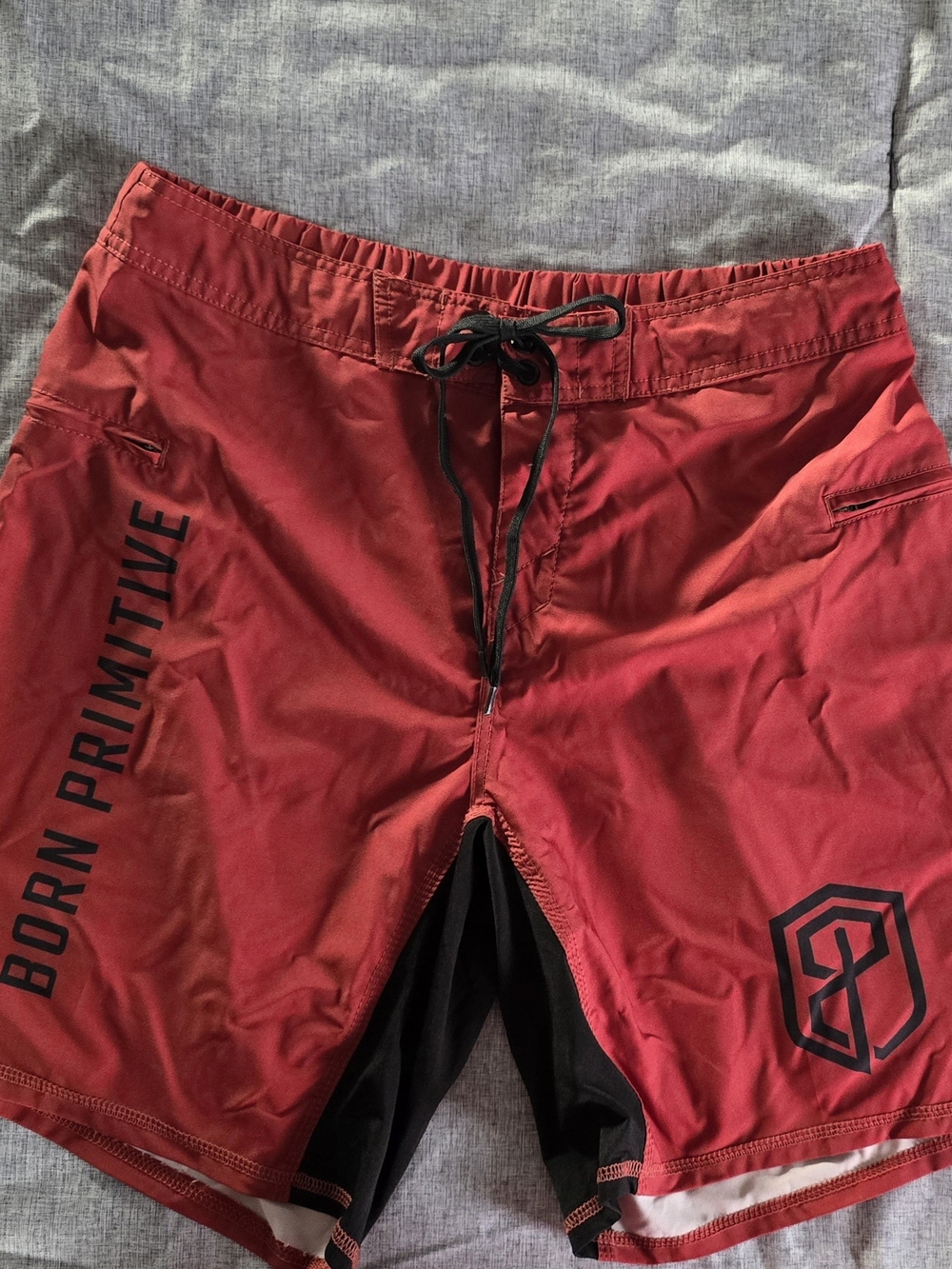 Born Primitive Dark Orange Defender Drawstring Athletic Shorts